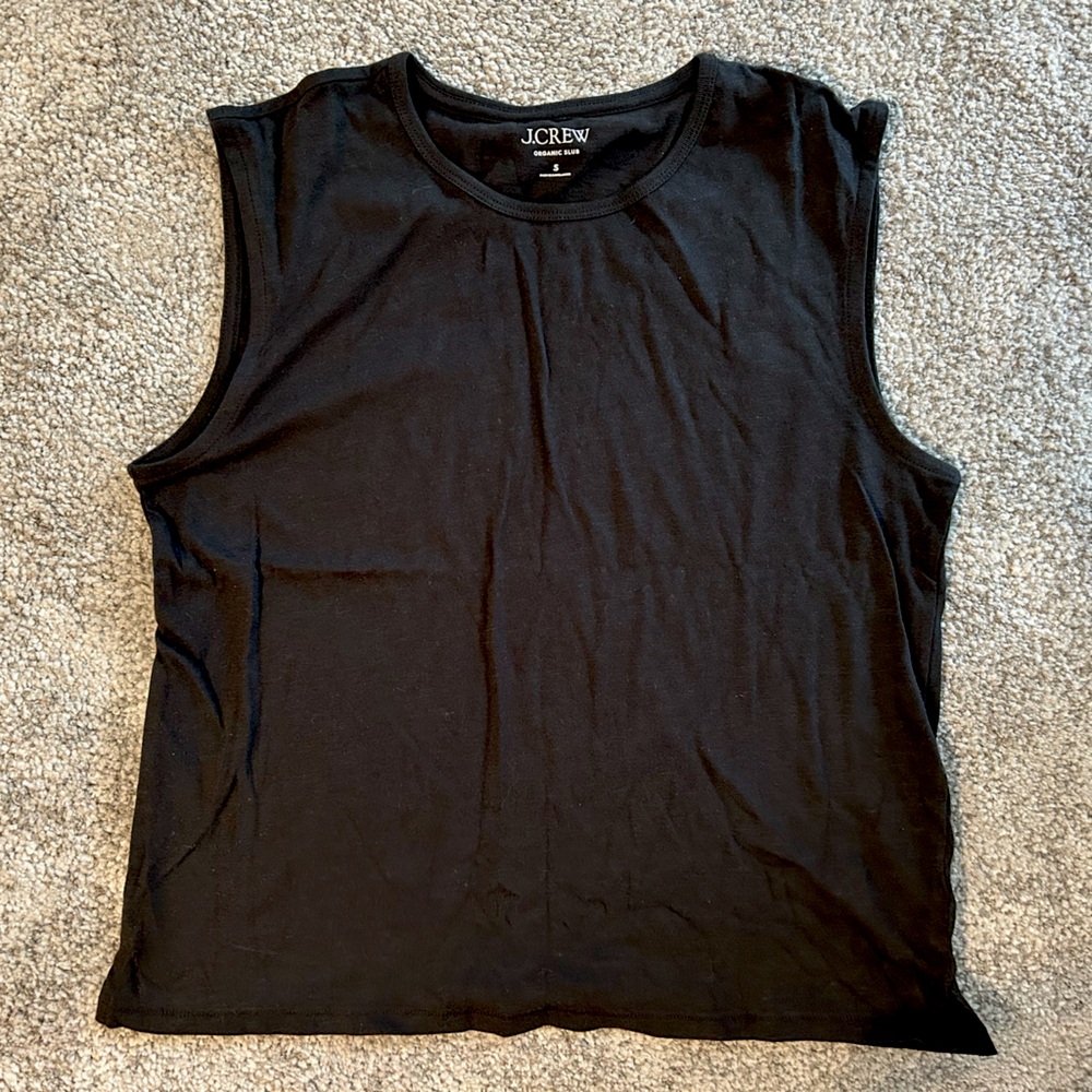 J. Crew sleeveless t-shirt muscle T organic slub cotton, size S